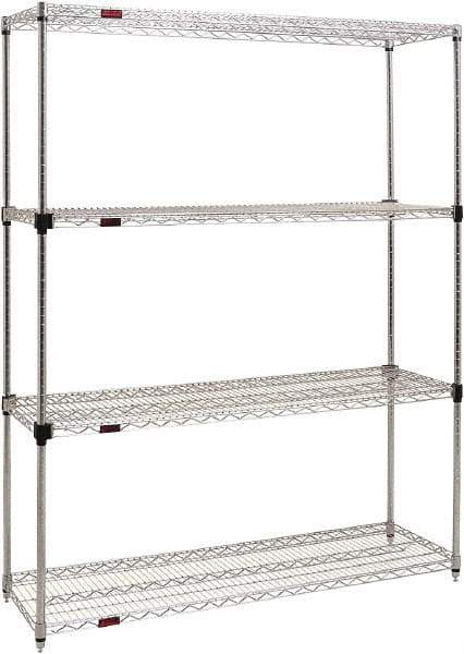 Eagle MHC - 4 Shelf Eagle MHC Wire Shelving - Starter Unit - 72" Wide x 18" Deep x 74" High, - Exact Tool & Supply