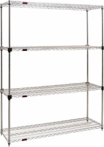 Eagle MHC - 4 Shelf Eagle MHC Wire Shelving - Starter Unit - 60" Wide x 18" Deep x 74" High, - Exact Tool & Supply