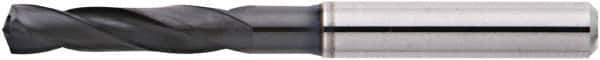 Accupro - 13/32" 135° Spiral Flute Solid Carbide Screw Machine Drill Bit - AlTiN Finish, Right Hand Cut, 51mm Flute Length, 96mm OAL, Straight Shank, Through Coolant - Exact Tool & Supply