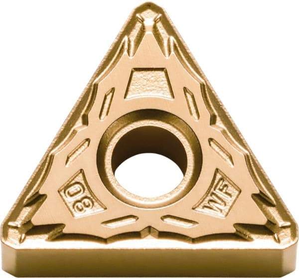 Kyocera - TNMX333 WF Grade TN610 Cermet Turning Insert - Uncoated, 60° Triangle, 3/8" Inscr Circle, 3/16" Thick, 3/64" Corner Radius - Exact Tool & Supply