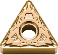 Kyocera - TNMX333 WF Grade TN610 Cermet Turning Insert - Uncoated, 60° Triangle, 3/8" Inscr Circle, 3/16" Thick, 3/64" Corner Radius - Exact Tool & Supply