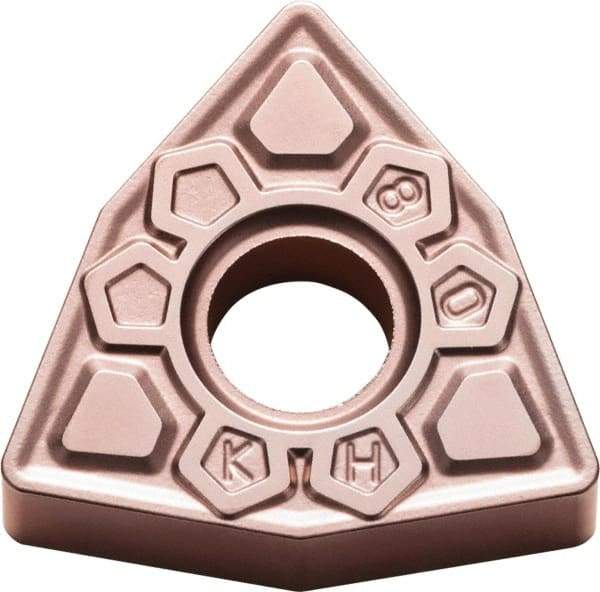 Kyocera - WNMG433 KH Grade CA320 Carbide Turning Insert - TiCN/Al2O3 Finish, 80° Trigon, 1/2" Inscr Circle, 3/16" Thick, 3/64" Corner Radius - Exact Tool & Supply