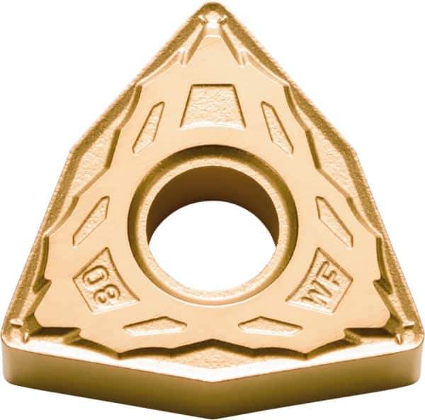 Kyocera - WNMG431 WF Grade CA530 Carbide Turning Insert - TiCN/AI2O3/TiN Finish, 80° Trigon, 1/2" Inscr Circle, 3/16" Thick, 1/64" Corner Radius - Exact Tool & Supply