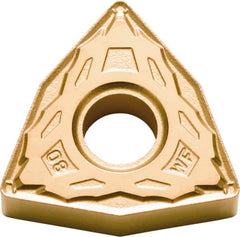 Kyocera - WNMG431 WF Grade CA530 Carbide Turning Insert - TiCN/AI2O3/TiN Finish, 80° Trigon, 1/2" Inscr Circle, 3/16" Thick, 1/64" Corner Radius - Exact Tool & Supply