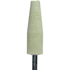 Norton - 2-1/2" Head Diam x 3/4" Thickness, A1, Cone End, Ceramic Mounted Point - Green, Extra Coarse Grade, 36 Grit, 19,800 RPM - Exact Tool & Supply