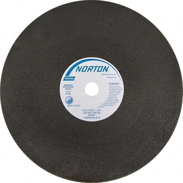 Norton - 24" Aluminum Oxide Cutoff Wheel - 7/32" Thick, 1-3/4" Arbor - Exact Tool & Supply