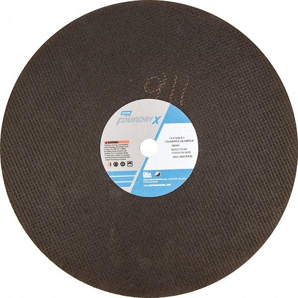 Norton - 16" Aluminum Oxide Cutoff Wheel - 5/32" Thick, 1" Arbor - Exact Tool & Supply
