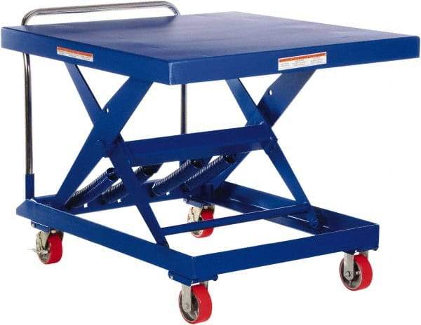 Vestil - 1,000 Lb Capacity, 34" Lift Height, Portable Workstation Manually Operated Lift - Exact Tool & Supply