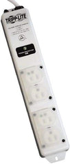 Tripp-Lite - 4 Outlets, 120 VAC15 Amps, 15' Cord, Power Outlet Strip - Floor, Keyhole Mount, 5-15 NEMA Configuration, 2-1/2" Strip - Exact Tool & Supply