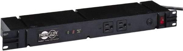 Tripp-Lite - 12 Outlets, 120 VAC15 Amps, 10' Cord, Power Outlet Strip - Floor, Keyhole Mount, 5-15 NEMA Configuration, 4" Strip - Exact Tool & Supply