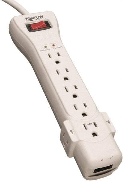 Tripp-Lite - 7 Outlets, 120 VAC15 Amps, 15' Cord, Power Outlet Strip - Floor, Keyhole Mount, 5-15 NEMA Configuration, 10.3" Strip - Exact Tool & Supply