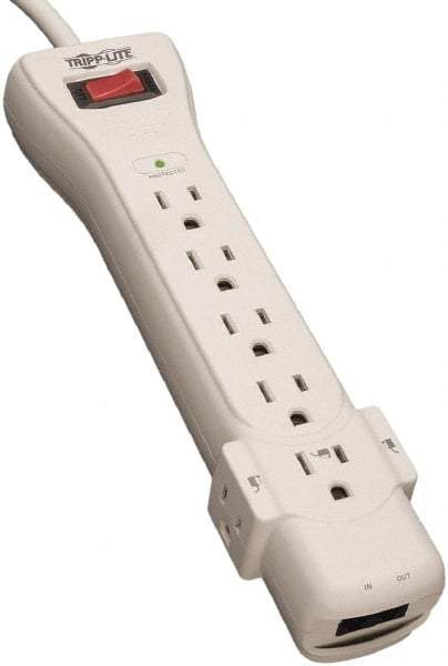 Tripp-Lite - 7 Outlets, 120 VAC15 Amps, 6' Cord, Power Outlet Strip - Floor, Keyhole Mount, 5-15 NEMA Configuration, 10.3" Strip - Exact Tool & Supply