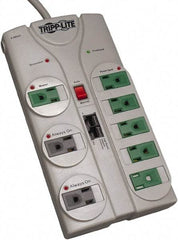Tripp-Lite - 8 Outlets, 120 VAC15 Amps, 8' Cord, Power Outlet Strip - Floor, Keyhole Mount, 5-15 NEMA Configuration, 9.55" Strip - Exact Tool & Supply