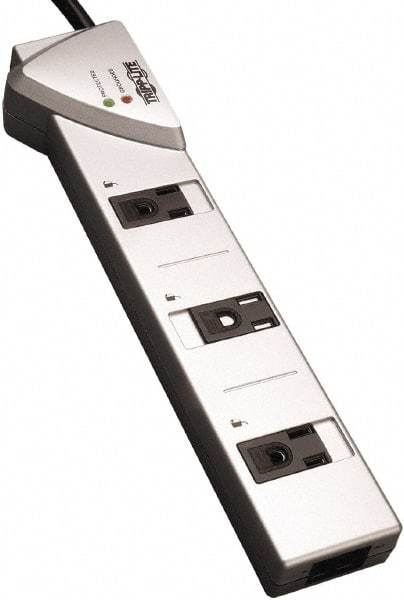 Tripp-Lite - 7 Outlets, 120 VAC15 Amps, 7' Cord, Power Outlet Strip - Floor, Keyhole Mount, 5-15 NEMA Configuration, 10.91" Strip - Exact Tool & Supply