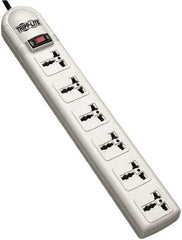 Tripp-Lite - 6 Outlets, 120 VAC10 Amps, 4' Cord, Power Outlet Strip - Floor, Keyhole Mount, British NEMA Configuration, 2-1/2" Strip - Exact Tool & Supply