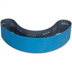 Norton - 4" Wide x 90" OAL, 80 Grit, Zirconia Alumina Abrasive Belt - Zirconia Alumina, Coated, X Weighted Cloth Backing - Exact Tool & Supply