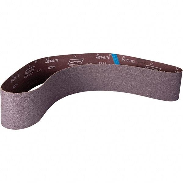 Norton - 4" Wide x 60" OAL, 50 Grit, Aluminum Oxide Abrasive Belt - Aluminum Oxide, Coated, X Weighted Cloth Backing - Exact Tool & Supply