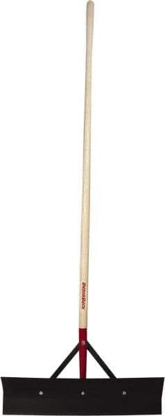 Razor-Back - Stiff Steel Straight Scraper - 24" Blade Width x 6" Blade Length, 60" Long Straight Hardwood Handle - Exact Tool & Supply