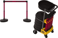 Banner Stakes - 42-1/2" High Plastic Pedestrian Barrier - 15' Long Rope - Exact Tool & Supply