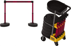 Banner Stakes - 42-1/2" High Plastic Pedestrian Barrier - 15' Long Rope - Exact Tool & Supply