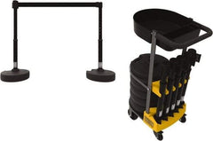 Banner Stakes - 42-1/2" High Plastic Pedestrian Barrier - 15' Long Rope - Exact Tool & Supply