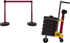 Banner Stakes - 42-1/2" High Plastic Pedestrian Barrier - 15' Long Rope - Exact Tool & Supply