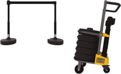 Banner Stakes - 42-1/2" High Plastic Pedestrian Barrier - 15' Long Rope - Exact Tool & Supply