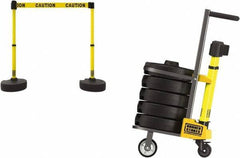 Banner Stakes - 42-1/2" High Plastic Pedestrian Barrier - 15' Long Rope - Exact Tool & Supply