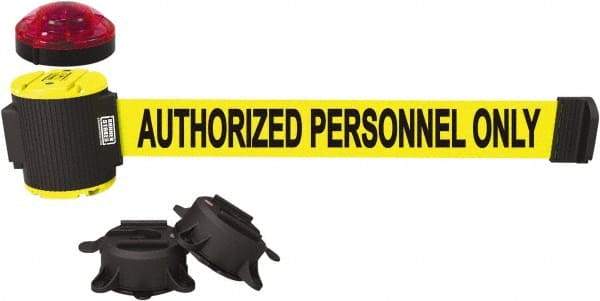 Banner Stakes - 7" High x 30' Long x 2" Wide Magnetic Wall Mount Barrier - Matte Finish, Yellow, Used As Is - Exact Tool & Supply