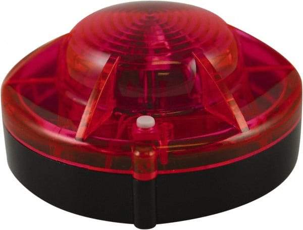 Banner Stakes - 1-1/2" High x 4" Long x 4" Wide Barrier LED Strobe/Solid Light - Matte Finish, Red, Use with Plus Banner Head, 30' Magnetic Wall Mount Barrier, 7' Magnetic Wall Mount Barrier - Exact Tool & Supply