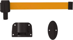 Banner Stakes - 6.61" High x 15' Long x 2" Wide Wall Mount Barrier - Plastic & Polyester, Matte Finish, Orange, Used As Is - Exact Tool & Supply