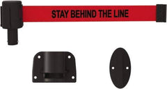 Banner Stakes - 6.61" High x 15' Long x 2" Wide Wall Mount Barrier - Plastic & Polyester, Matte Finish, Red, Used As Is - Exact Tool & Supply