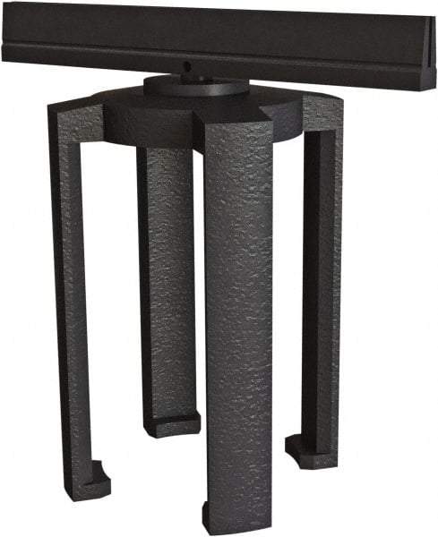 Banner Stakes - 7" High x 6" Long x 3-1/2" Wide Barrier Mounting Bracket - Matte Finish, Black, Use with Plus Banner Head - Exact Tool & Supply