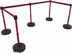 Banner Stakes - 42" High Plastic Pedestrian Barrier - 15' Long Rope - Exact Tool & Supply