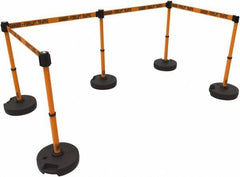 Banner Stakes - 42" High Plastic Pedestrian Barrier - 15' Long Rope - Exact Tool & Supply