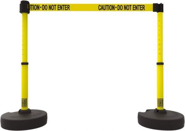 Banner Stakes - 42" High Plastic Pedestrian Barrier - 15' Long Rope - Exact Tool & Supply