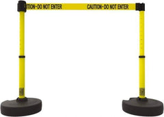 Banner Stakes - 42" High Plastic Pedestrian Barrier - 15' Long Rope - Exact Tool & Supply