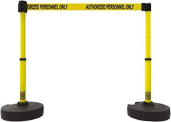 Banner Stakes - 42" High Plastic Pedestrian Barrier - 15' Long Rope - Exact Tool & Supply