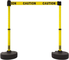 Banner Stakes - 42" High Plastic Pedestrian Barrier - 15' Long Rope - Exact Tool & Supply