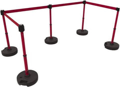 Banner Stakes - 42" High Plastic Pedestrian Barrier - 15' Long Rope - Exact Tool & Supply