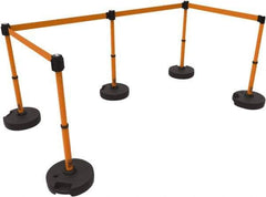 Banner Stakes - 42" High Plastic Pedestrian Barrier - 15' Long Rope - Exact Tool & Supply