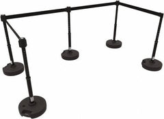 Banner Stakes - 42" High Plastic Pedestrian Barrier - 15' Long Rope - Exact Tool & Supply