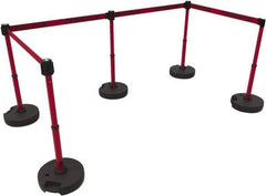 Banner Stakes - 42" High Plastic Pedestrian Barrier - 15' Long Rope - Exact Tool & Supply