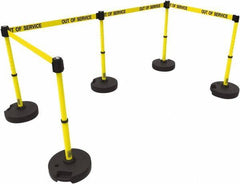 Banner Stakes - 42" High Plastic Pedestrian Barrier - 15' Long Rope - Exact Tool & Supply