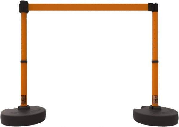 Banner Stakes - 42" High Plastic Pedestrian Barrier - 15' Long Rope - Exact Tool & Supply