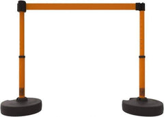 Banner Stakes - 42" High Plastic Pedestrian Barrier - 15' Long Rope - Exact Tool & Supply