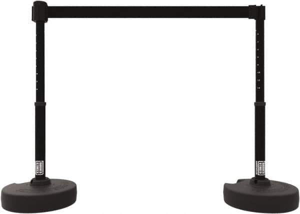 Banner Stakes - 42" High Plastic Pedestrian Barrier - 15' Long Rope - Exact Tool & Supply