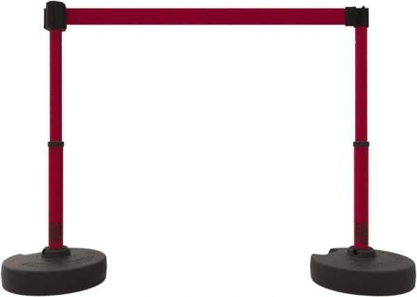 Banner Stakes - 42" High Plastic Pedestrian Barrier - 15' Long Rope - Exact Tool & Supply