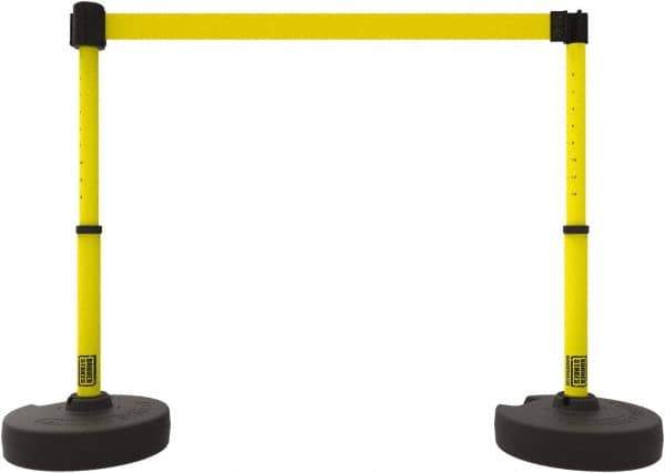 Banner Stakes - 42" High Plastic Pedestrian Barrier - 15' Long Rope - Exact Tool & Supply