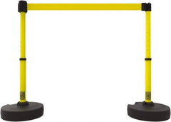 Banner Stakes - 42" High Plastic Pedestrian Barrier - 15' Long Rope - Exact Tool & Supply